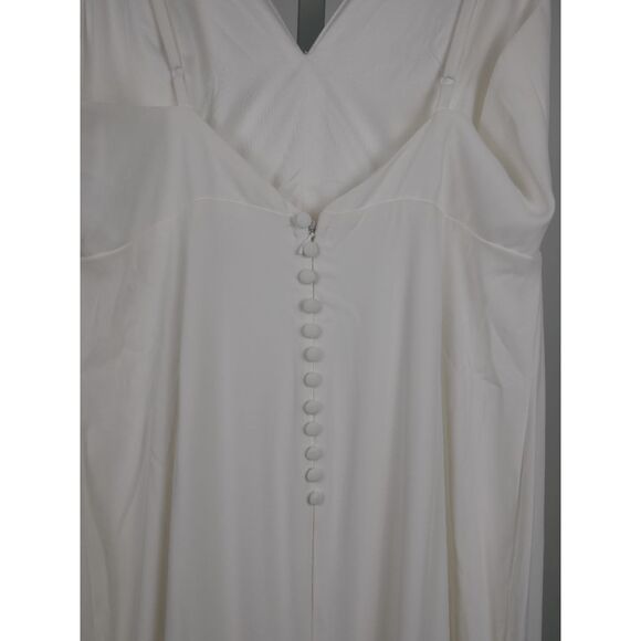 Lulu's White Button Back Mermaid Maxi Dress M - Picture 5 of 8